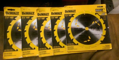 5 Dewalt S 7 1/4&#034; 18T Saw Blades NEW IN PACKAGE!!!