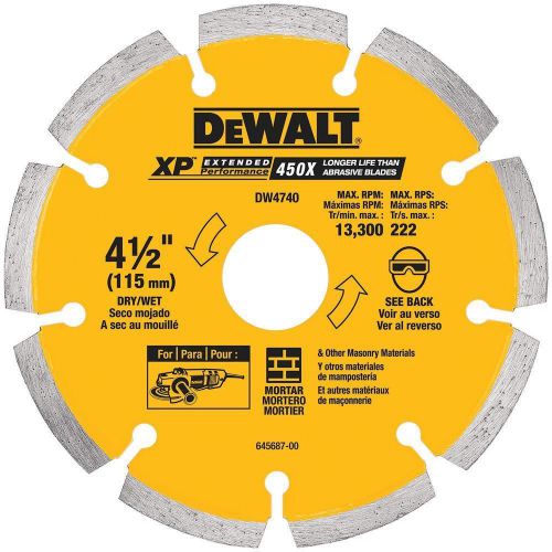 Dewalt dw4740 4-1/2 in. x 0.250 extended performance tuck point blade diamond for sale
