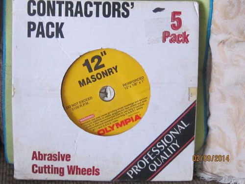 Olympia contractors&#039; pack 5 masonry saw blades abrasive 12&#034; reinforced for sale
