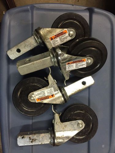 (4) Metaltech SQUARE Bakers STYLE Scaffolding CASTER WHEELS