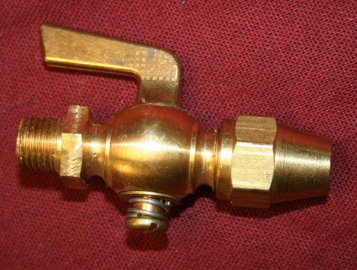 3/8 flare to 1/4 npt brass drain pet cock shut off valve fuel gas air ball pipe for sale