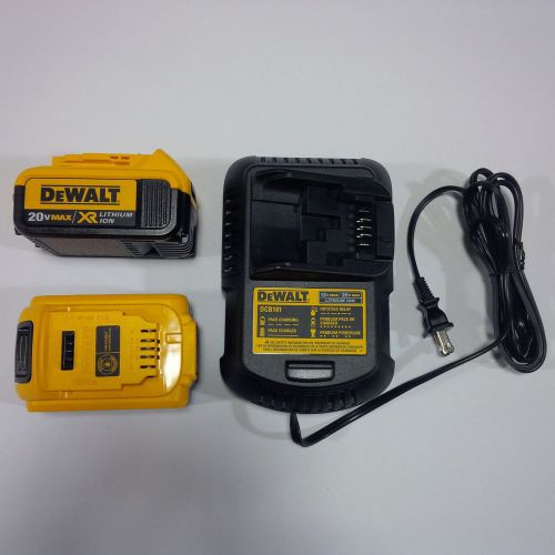 New Dewalt 2 DCB204 4.0 Batteries,DCB101 20V Charger For Drill,Saw,Grind 20 Volt