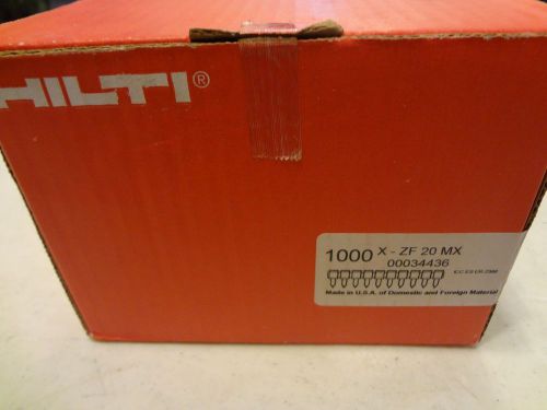 Hilti Fastener, X-ZF 20 MX ,3/4&#034;  (Box Of 1000 Pins)