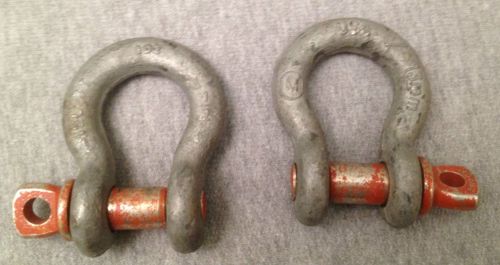 Two Shackles - Grade B - Working Load Limit 3 Ton - .5&#034; dia. - Made in USA