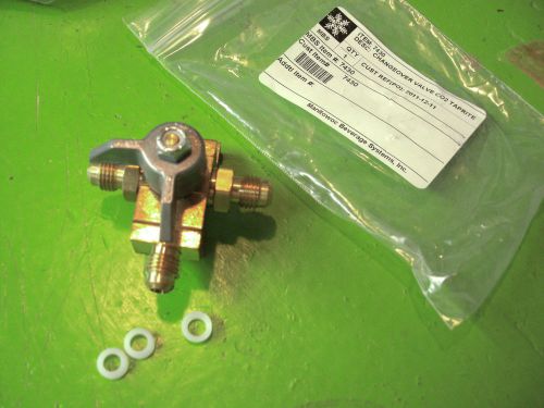 Valve, co2, changer over valve, selector, 1/4 flare connections, brass for sale