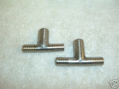 Stainless Steel Barb Tee 3/8&#034; x 3/8&#034; x 1/2&#034; Branch