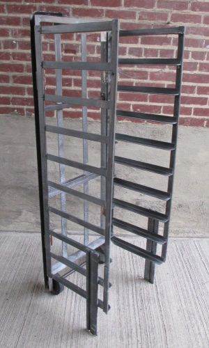 Vintage bread rack/cart - magnesium - collapseable - two wheel rolling for sale