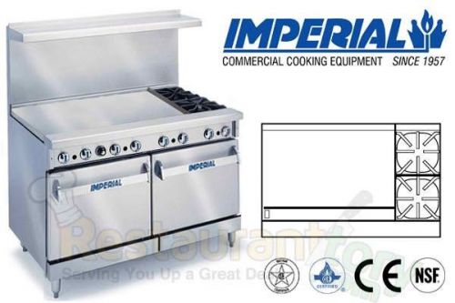Imperial commercial restaurant range 48&#034; w/ 36&#034; griddle propane ir-2-g36 for sale