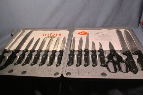 Professional Kitchen German Slitzer 17 Piece Knife Set w/ Case