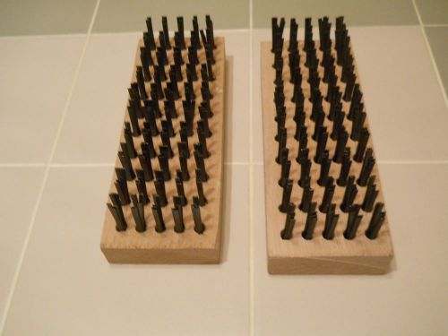Two Butcher Block Brush /Brushes / 7 1/2&#034; x 2 3/4&#034; -10 Rows Of Bristles