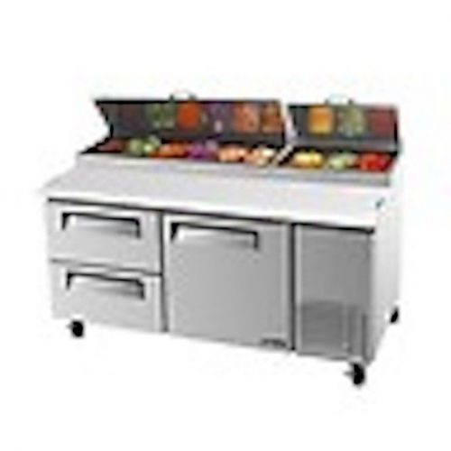 New turbo air 67&#034; super deluxe stainless steel pizza prep table !! 2 drawers! for sale
