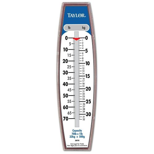 Taylor 30704104 industrial vertical hanging scale w/ hook 70 pound / 32 kg capac for sale