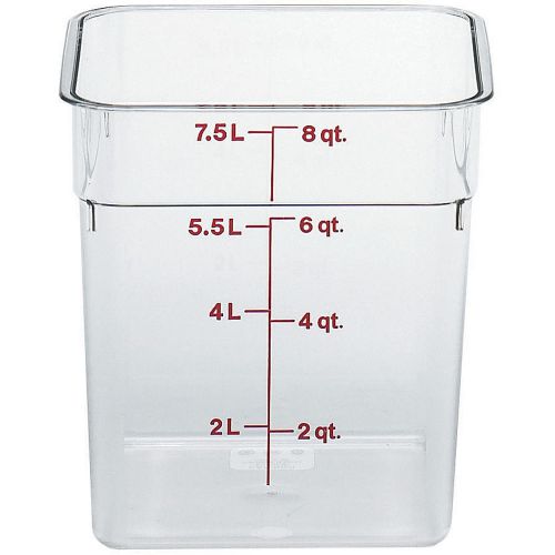 CAMBRO 8 QT. CAMSQUARE FOOD STORAGE CONTAINERS, 6PK CLEAR 8SFSCW-135