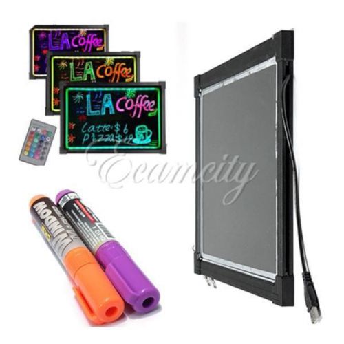 16x12 Remote Flashing LED Writing Board Menu Fluorescent Sign Message Dry Erase