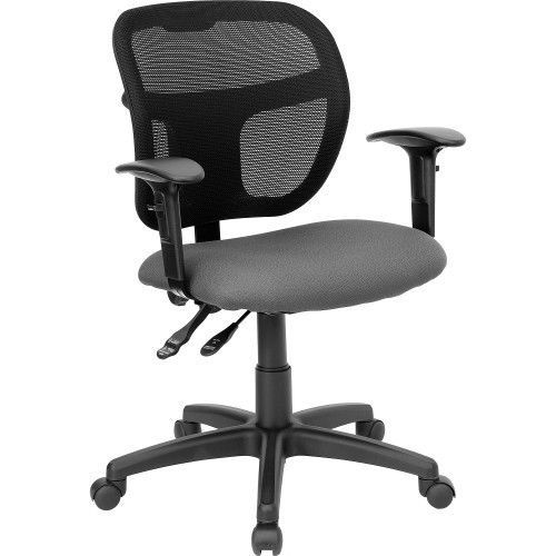 Flash Furniture WL-A7671SYG-GY-A-GG Mid-Back Mesh Task Chair with Gray Fabric Se