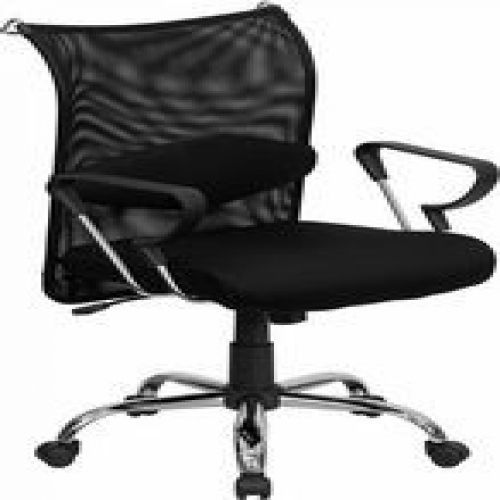 Flash Furniture BT-2905-GG Mid-Back Manager&#039;s Chair with Black Mesh Back and Pad