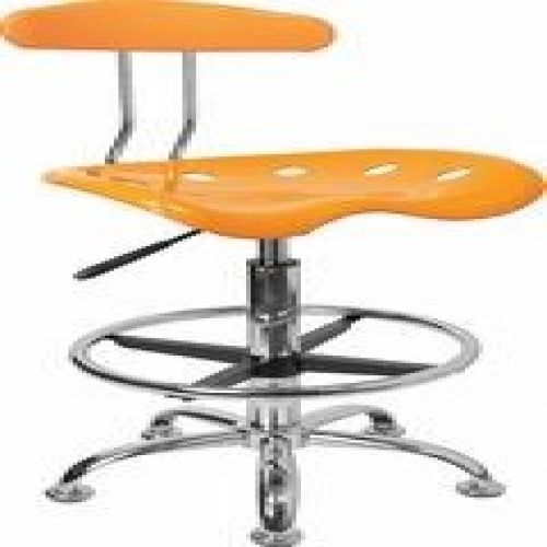 Flash Furniture LF-215-YELLOW-GG Vibrant Orange-Yellow and Chrome Drafting Stool