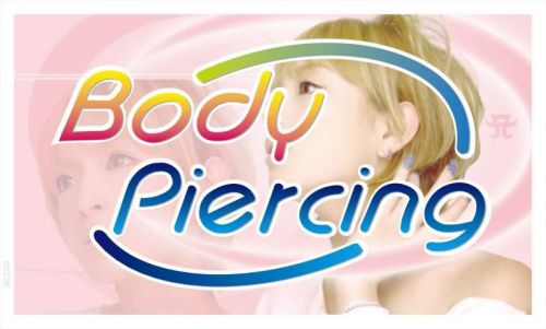 Bb538 body piercing banner shop sign for sale