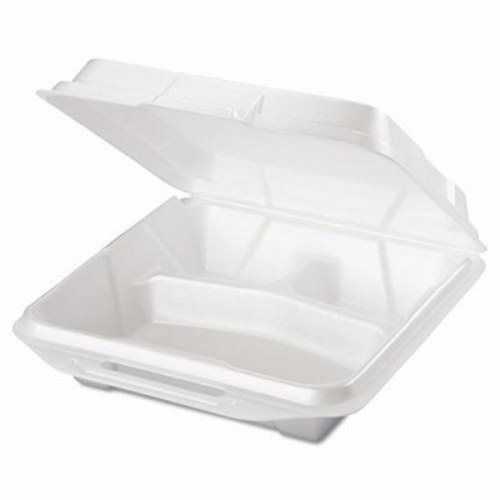 Large Three Compartment Foam Hinged Containers, 200 Containers (GNP 20310)