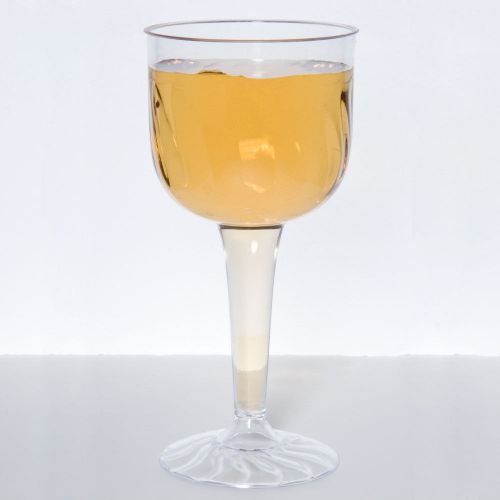Pack of 48 CLEAR 8 oz. Disposable Plastic Wine Glass Flairware with Bonus Picks