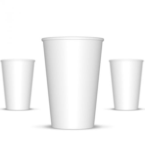 16 oz White Paper Drink Cups - 1000 / Case