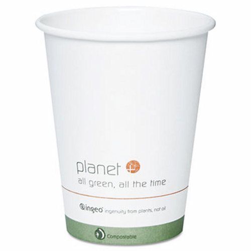 Stalk Market Planet+ Hot Cup, 12 oz, White w/logo, 500/Carton (STMPLC12S1)