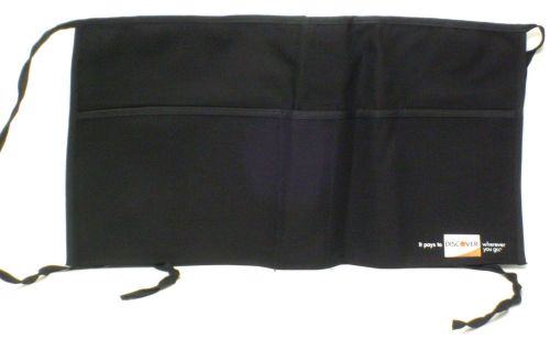 Lot of 20 Black Server 3-Pocket waiter waitress Waist Apron with Discover Logo