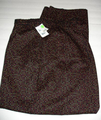 NEW 4X FIVE STAR FUNDAMENTALS CHEFCARGO  BAGGY PULL ON PANTS BLACK MULTI
