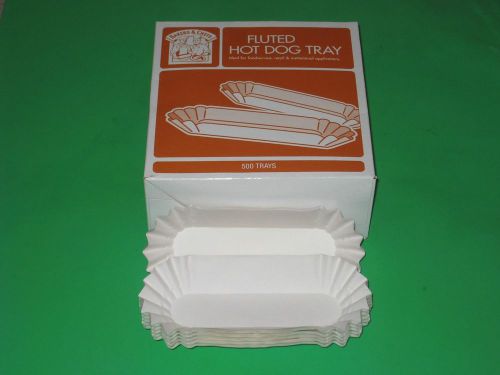 500 Hot Dog Tray Holders Paper Fluted Bakers and Chefs Brand NEW! Ca$h Back!