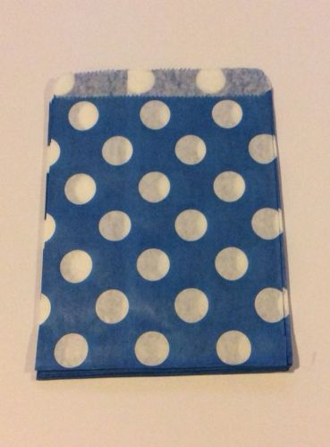 50 5x7 Blue Polka Dot merchandise/treat/candy /gift bag