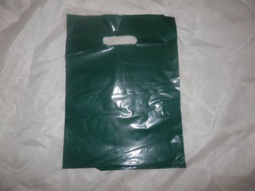 100  9&#034; x 12&#034; Forest Green Low-Density Plastic Merchandise Bags, Gift Bags