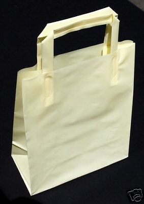 250 pcs Thick plastic Ivory Cub Frosty Retail Shopping Bags Gift, with handle