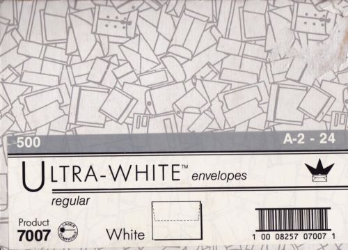 Ultra White Envelopes Regular #A-2, Announcement Envelopes, 4-3/8&#034; X 5-3/4&#034;, 24#