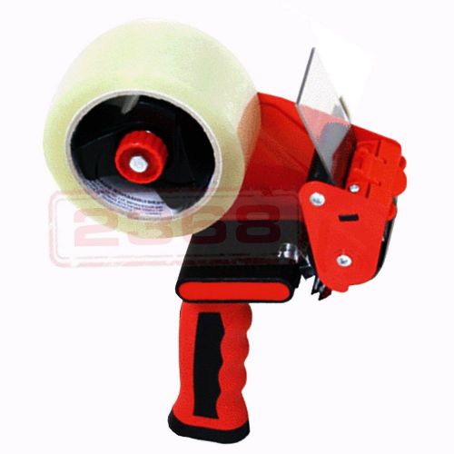 Rubber grip heavy duty packing tape dispenser w/+ 2&#034;x110 y tape premium comfort for sale