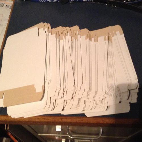 50 x Small White Cardboard Flat Pack Boxes 4.25 x 4.5 x .750 qty 50