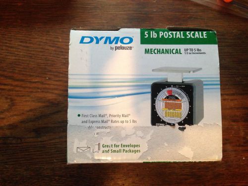 Dymo by pelouze 5lb. mechanical postal scale..unused in a shabby box for sale