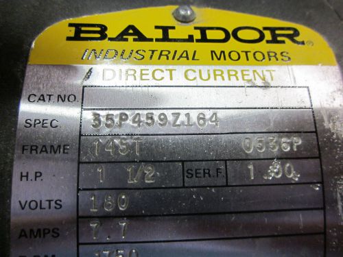 Baldor dc electric motor 1.5 hp  7/8 shaft. kb drive board lathe milling machine for sale