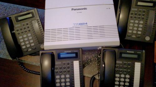 Panasonic KX-TA824 Advanced Hybrid Phone System with 4 KX-T7731 Black Phones
