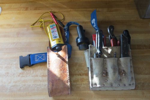 Electrician tool belt &amp; tools &amp; Vol-Con tester,wire cutter,assorted tool lot