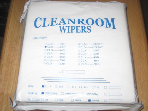 Clean room wipers cln....1002 9x9 150 pcs/bag for class 10000# (new package) for sale
