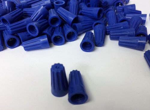 (100 pc) *new* small blue screw nut wire connectors twist on barrel 22-14 awg for sale