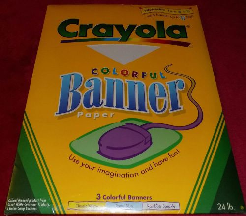 NEW! CRAYOLA COLORFUL BANNER PAPER CLASSIC YELLOW PASTEL BL RAINBOW SPECKLE 33FT