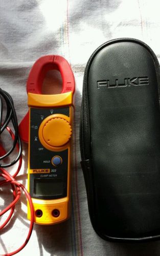Fluke model 323 clamp meter w/ leads, leather case mpn 322 for sale