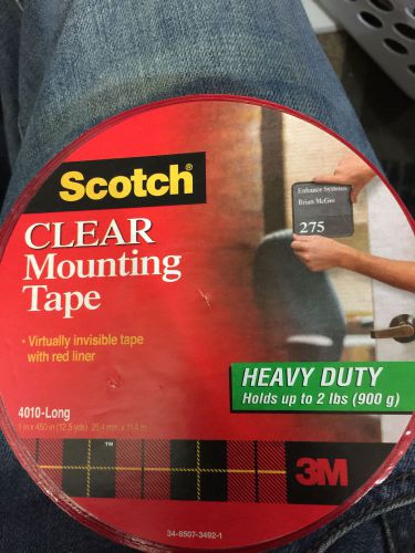 Scotch heavy duty clear mounting tape 4010-long BRand New 22.00 RETAIL!