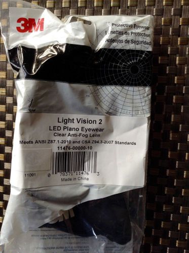 New 3 M Light Vision 2 LED Plano Eyewear Clear Anti-Fog Lens