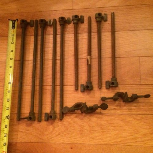 9 ring stand horizontal support bars and 2- right angle finger clamps for sale