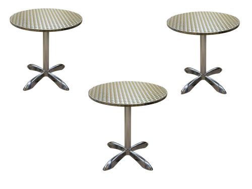 Set of 3 Restruant/Bar/Cafe Commercial 27 1/2&#034; Aluminum Tables. Free Shipping!