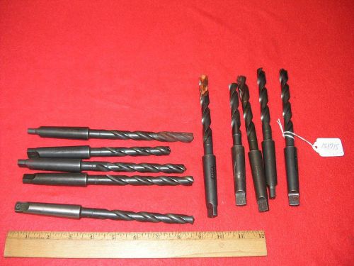Lot of 10 #2 morse taper shank drill bits several 0.508 trw for sale