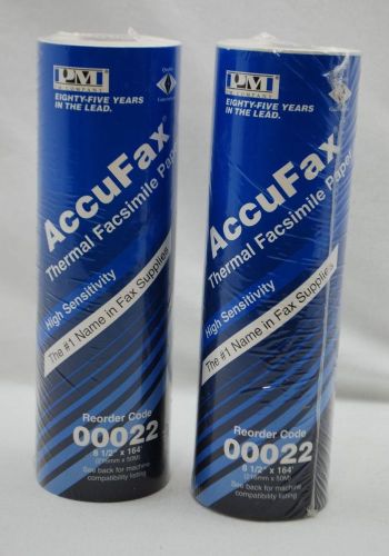 AccuFax High Sensitivity Thermal Facsimile Paper Fax 00022 8 1/2&#034; x 160&#039; 2 Rolls