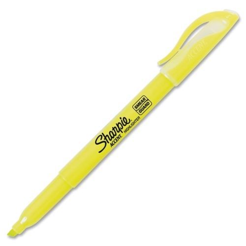 LOT OF 4 Sharpie Accent Pocket Highlighter -Fine- Yellow Ink- 12/PK - SAN27025